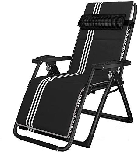FMHCTN Klappstuhl Siesta Lounge Stuhl Büro Büro Tragbarer Strandstuhl ZUR GRAVITY LEGINING OUTDOOR GARTER SONNE SONNELS STUHR mit einstellbaren gepolsterten Kopfstützen und Sitzkissen interessant