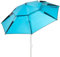AKTIVE 62427 Sombrilla de playa antiviento azul, con protección UV50, inclinación ajustable, 8 varillas de fibra de vidrio y funda de transporte, 200 cm