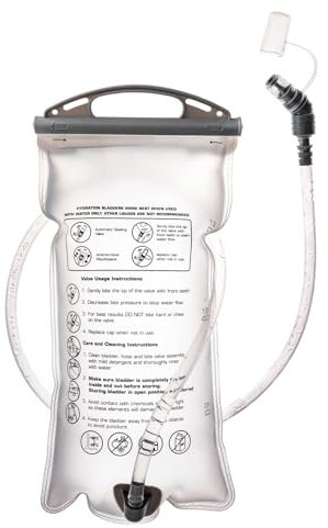 TRIWONDER Trinkblase mit Trinkschlauch 1.5L 2L 3L, BPA frei Wasserblase, Leichte Trinksystem Trinkbeutel für Rucksack Sport Outdoor (Weiß, 1.5L)
