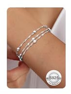 FIOROYAL Armband Damen 925 Sterling Silber Armbänder-3 Layered Link Bracelets Schmuck Geschenke für Frauen-Verstellbare Stapelbare Kettenarmband für Damen Mädchen S2