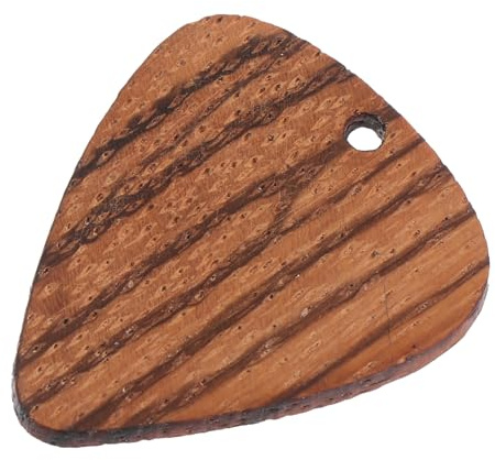 HANABASS Holzdekor Halskettenanhänger mit Ergonomischem Design Tragbares Bass Plektrum aus Braunem Holz für Gitarre Praktisches Zubehör für Musiker und Gitarristen