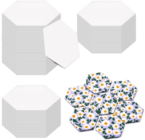 Easusy Quilting Templates, 300 PCS 1 Inch Hexogon Patchwork Paper Templates | English Paper Piecing Templates, Hexagon Templates for Quilting Sewing DIY Craft, Quilting Accessories