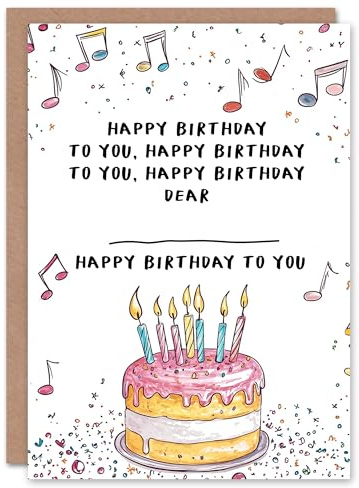 Wee Blue Coo Happy Birthday Card Dear Blank Cute Cake with Candles Design