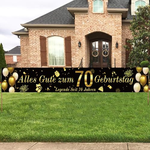 Whimzey Deko 70 Geburtstag Frau Mann Banner XXL 270×40cm,Alles Gute zum 70 Geburtstag Deko Banner,Geburtstagsbanner 70. Geburtstage Party Dekoration,Geburtstagsdeko 70 Jahre Girlande für Männer Frauen