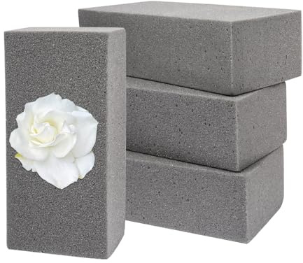 Nwvuop 4 Stück Steckmasse für Kunstblumen 23× 10,5× 7 cm Trockene Steckschaum für Blumen Steckmasse für Tischdekoration, Bouquets und DIY-Arrangements