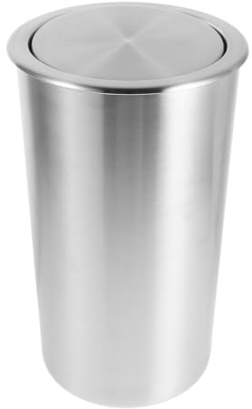 HEMOTON Poubelle Encastrée Ronde Design Gain de Place en Acier Inoxydable 5,5l Couvercle Basculant Pivotant 360° Cuisine et Salle de Bain
