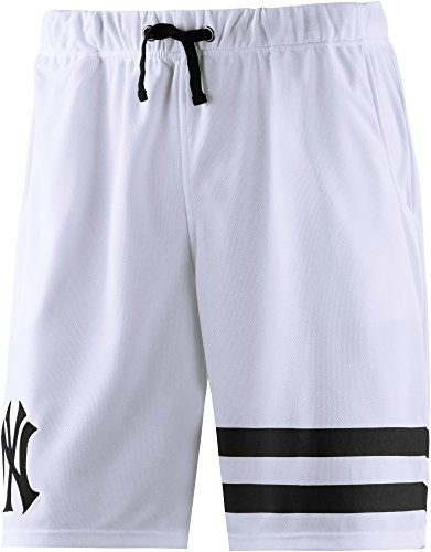 Majestic Herren Poly Band Graphic Shorts, White, XS