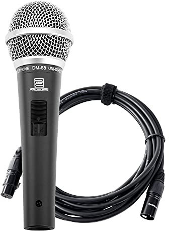 Pronomic DM-58 Vocal Mikrofon Set (Typ: Dynamisch, Richtcharakteristik: Superniere, mit Schalter, inkl. 5m XLR-Kabel)