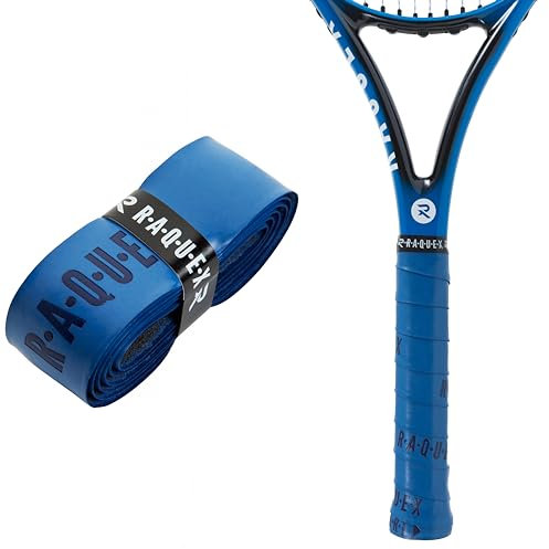 Raquex Enhance Ersatz-Griffband: Griffband geeignet für Tennis-, Padel, Badminton- und Squashschläger. 14 Farben. Hochwertiges, selbsthaftendes Griffband für Tennisschläger (Blau, 1 Griffband)