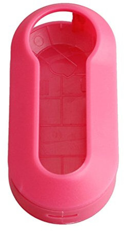 Happyit Cas de Shell de Clé de Voiture en Plastique pour Fiat 500 Panda Punto Bravo 3 Boutons Flip Accessoires de Contrôle à Distance (Rose)