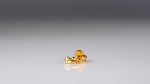 Caflon Blu 24 Carat Gold Plated Clawset April Mini Birthstone Studs, Pack of1