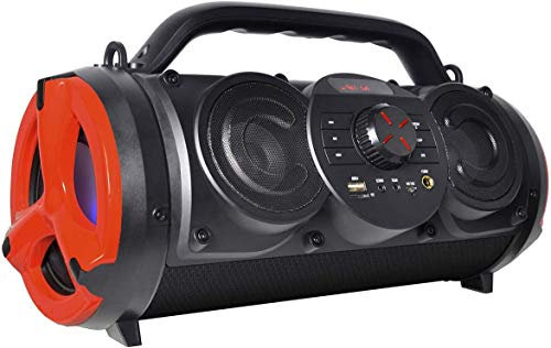 Boytone BT-18RG Haut-parleur Bluetooth portable intérieur/extérieur, 25 W, son fort, basses profondes, caisson de basses de 5 pouces, tweeter 3,25, FM, USB, micro SD, AUX, microphone, câble de