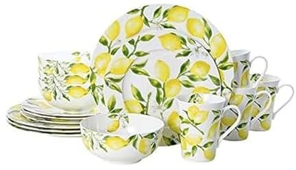 Mikasa Lemons - Vajilla de 16 piezas, servicio para 4, multicolor