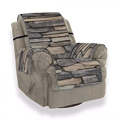 A.Monamour Sofabezug Sofaüberwurf Sesselschoner Graue Gelbe Felsen Backsteinmauer Stein Textur Samt Sesselbezug Sesselhusse Sessel Abdeckung Sesselschutz Stuhl Abdeckung Stuhlschutz