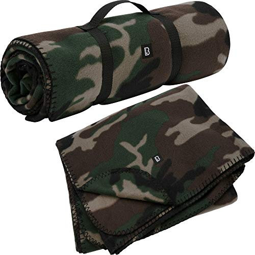 Brandit FLEECEDECKE BW Army Outdoor Winter Decke Fleece Bundeswehr CAMPINGDECKE, Farbe:Woodland