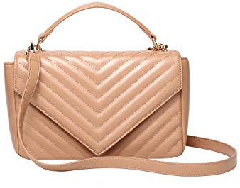 Daisy Rose Gesteppte Schultertasche mit Tragegriff oben, veganes PU-Leder, Blush, Einheitsgröße