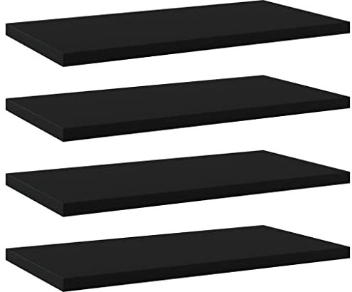vidaXL 4X Bücherregal Brett Wandboard Wandregal Regal Regalboden Wand Board Ablage Hängeregal Schweberegal Schwarz 40x20x1,5cm Holzwerkstoff