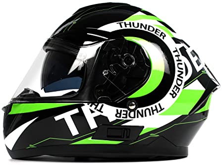 BHR Casco Integrale Moto con Doppia Visiera 814 RIDE | Casco Moto Integrale Omologato ECE con Visiera Doppia Antigraffio | Casco Moto Donna/Uomo con Sgancio Micrometrico | Thunder Green | L