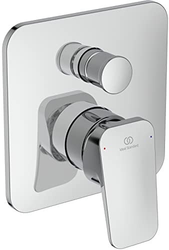 Ideal Standard Mitigeur Baignoire Douche A Encastrer Ceraplan, Ensemble Façade et Corps, Cartouche Disque, Poignée Chrome, Inverseur intégré, Encastré pour Salle de bain BD263AA