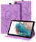 Auslbin Funda para Samsung Galaxy Tab A8 10.5 Pulgadas SM-X205/X200 2021 Mariposa Patrón Protección de Esquina Carcasa de Cuero Sintético con Bolsillo Función de Soporte(Púrpura)