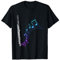 Musician Woodwind Instrument Flute Player Teacher T-Shirt Querflöte Notenblatt Unisex Erwachsene Schwarz Klein Klassische Passform U-Ausschnitt Kurzarm