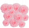 GAKA FAVOR 12er Seidenpapier Pompons Set,Rosa Tissue Hängedekoration Papier Pompoms Deko für Hochzeit,Taufe,Geburtstag,Kommunion,Valentinstag Muttertag Party Deko