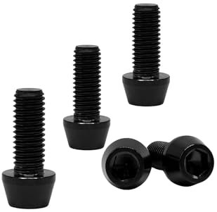 5pcs Boulons en Titane de Tige de Vélo, M5 Vis de Potence de Vélo, Vélo Boulons de Tige Fixes s, Vis de Tige de Bicyclette pour MTB Vélo de Route de Montagne