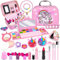 Chennyfun Kinder Schminkkoffer Mädchen Spielzeug, 23 Stück Kinderschminke, Ungiftiges & Waschbares Geschenk Set, Schminkkoffer Rollenspiel, ab 3 Jahren