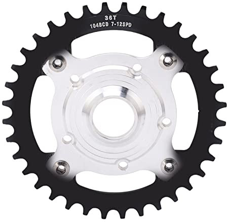 104BCD 36T Mid Drive Kettenblatt, Kettenblatt Spider Adapter für Elektrofahrrad(Schwarz) Zubehör für die Umrüstung von E-Bikes