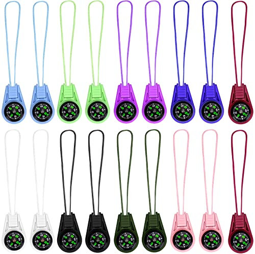 18 Pièces Mini Boussole Kit de Boussole Portatif Boussole Randonnée Boussole Porte-Clés Mini Carabiner avec Porte-Clés Boussole