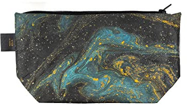 PAPRCUTS Kulturbeutel | Geräumige Kulturtasche Mit Reißverschluss | 100% Vegan | Wasserabweisend & Reißfest | Unisex (Saphire Marble)
