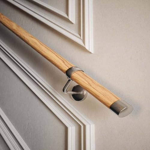 Rothley Juego de Barandilla, Pasamanos de Escalera de Fácil Ajuste Interno de Madera de Roble de 3,6 m