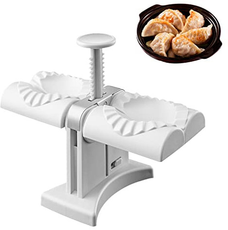 Ravioli Stampo Grandi, Macchina per Ravioli Cinesi Automatica, Dumpling Maker a Doppia Testa, Stampo per Ravioli in Acciaio Inox, Veloce e Conveniente, Utensili da Cucina per la Casa