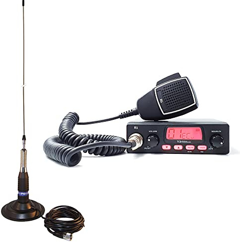 Kit emisora CB TTi TCB-550 EVO, VOX, Filtro NB, 12-24V con Antena PNI ML160 con imán Incluido