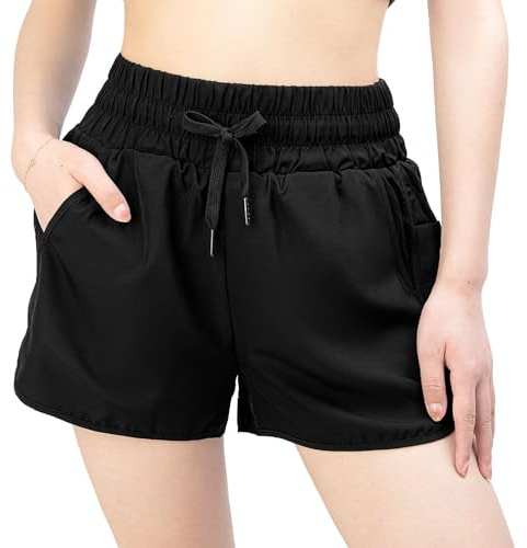 Kefiyis Pantaloncini Donna Asciugatura Rapida Vita Alta Costume Donna Pantaloncino con Tasca