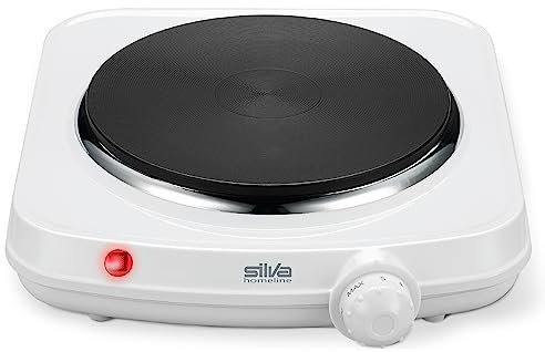 Silva Homeline EK 1018 Einzelkochplatte, 1500 W, weiß, hitzebeständige Lackierung, Kochfeld 18 cm