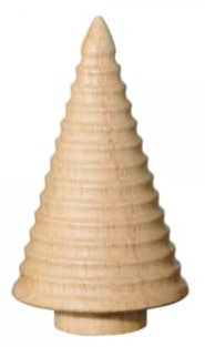 ASA Deko Tannenbaum, gerillt, D. 4,5 cm, H. 8,5 cm, Gummibaumholz
