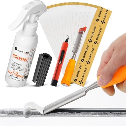 SAPLIZE Golf Grip Kit with Golf Grip Tape Remover Tool,15 Paper Tapers, 5 or 10 oz Solvent, Towel, Rubber Vise Clamp and Hook Blade