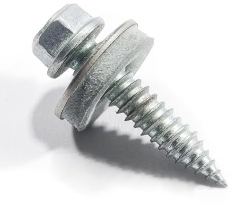 VOOXA | 100 Stück Dünnblechschrauben 6,0x25mm mit EPDM Dichtscheibe (Grobgewinde) | Bi-Metall Edelstahl A2 mit Stahlspitze | SW8, ETA Zulassung - spanlos, gewindeformende Bohrschraube