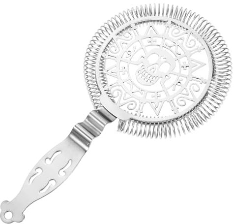 GOOHOCHY 1pc Stainless Steel Bar Cocktail Strainer Lightweight Ice Strainer for Professional Bartenders Compact Design for Easy Use and Portability for Home and Bar Mixologists