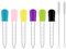 Pipetas de Silicona, 6 Piezas 5ml Goteros Líquidos con 2 Cepillo de Limpieza, Silicona y Plástico Pipetas Cuentagotas, Dispensador de Líquido, para Moldes de Caramelo, Science Experimentos