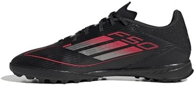 adidas Unisex F50 League Football Boots Turf, Core Black/Iron Metallic/Lucid Red, 6.5 UK