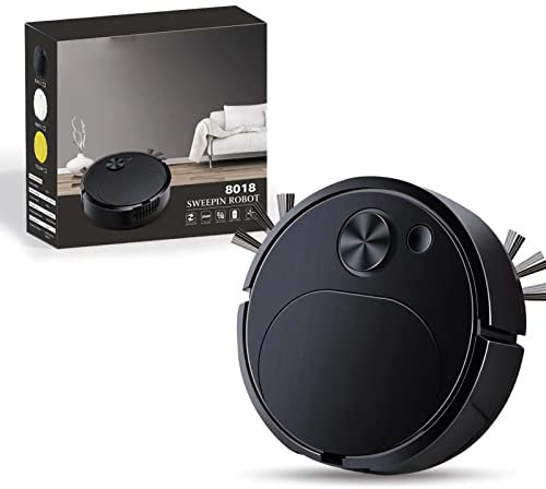 DOUQIFEI Robot Aspirapolvere, Aspirapolvere Automatico Robot Aspirapolvere E Lavapavimenti a Basso Rumore USB Ricaricabile 3 in 1 Robot Spazzante Intelligente Nero Per Peli di Animali Domestici, Tappe