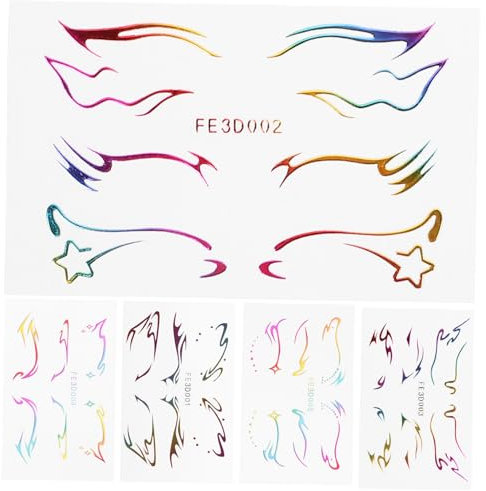 Healvian Temporäre Eyeliner-aufkleber – 5 Blätter Für Festival-gesichtsaufkleber Und Tägliches Make-up