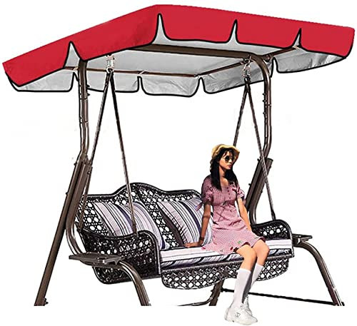 Ersatzüberdachung für Schaukel, wasserdichter Sonnenschutz für Schaukel mit 2 oder 3 Sitzern, universelle Ersatzüberdachung für Garten, Terrasse, Hof, Park, Veranda im Freien (nur Schaukelabdeckung),