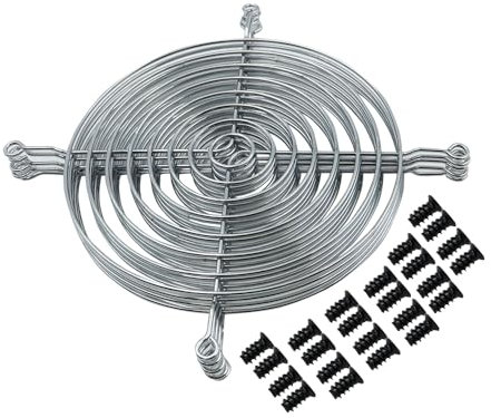 Ieron 5 pcs 140 x 140 mm Grille de Ventilateur pour Ventilateurs axiaux (Argent)