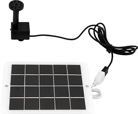 Pompe de Fontaine Solaire 3W 5V, 120L/H, Pompe Solaire de Jardin Paysager pour étang Extérieur, Petite Pompe de Fontaine Solaire Colorée avec Batterie