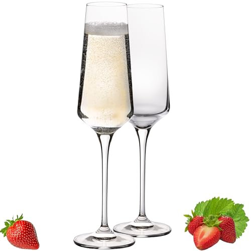IMPERIAL Sektkelche 220ml Serie 'Athen' Proseccogläser Set 2-Teilig Sektgläser aus Crystalline Glas Spülmaschinenfest