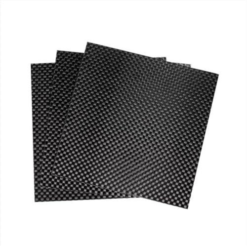 Plaque de panneau en fibre de carbone Feuilles de fibre de carbone 100 % 3K à tissage uni, plaque de fibre de carbone mate, longueur 100 mm, largeur 100 mm, 3 pièces, épaisseur 0,2-1,5 mm/100 mm x 100