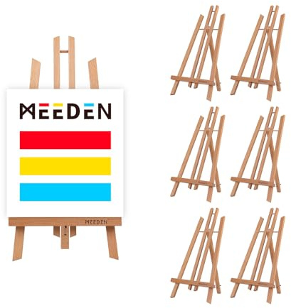 MEEDEN Lot de 6 chevalets de table en bois de hêtre de 50,8 cm pour peinture de panneaux – Petit support en toile pour enfants et adultes